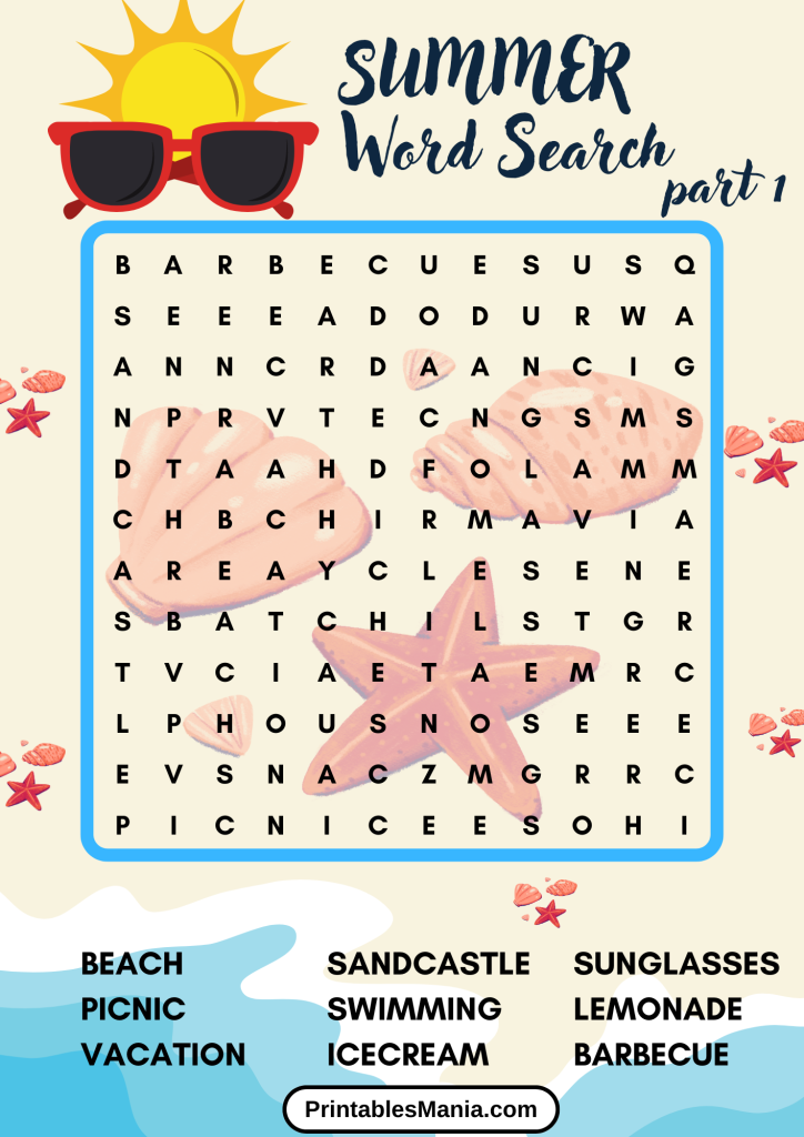 Summer word search