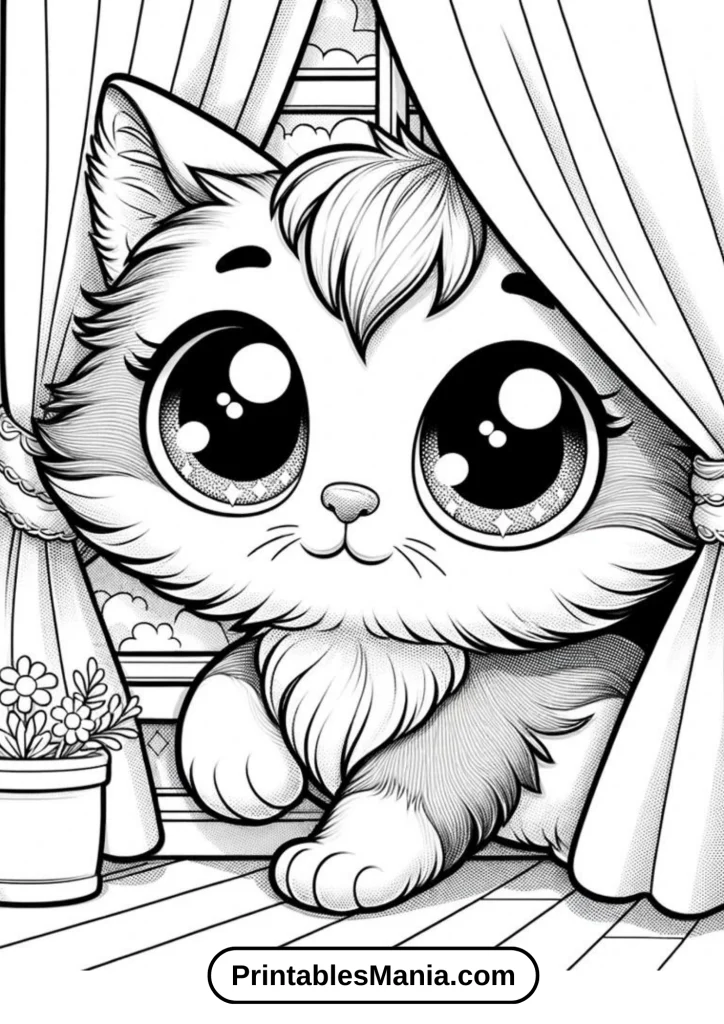 Kitten coloring pages pdf