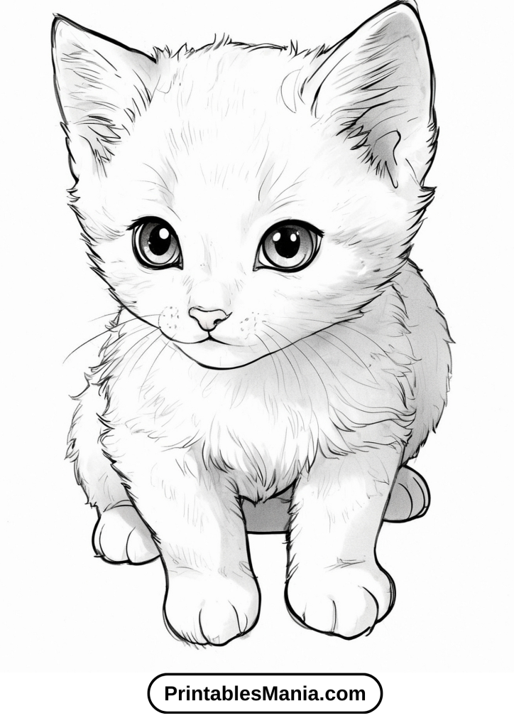 Kitten coloring pages free