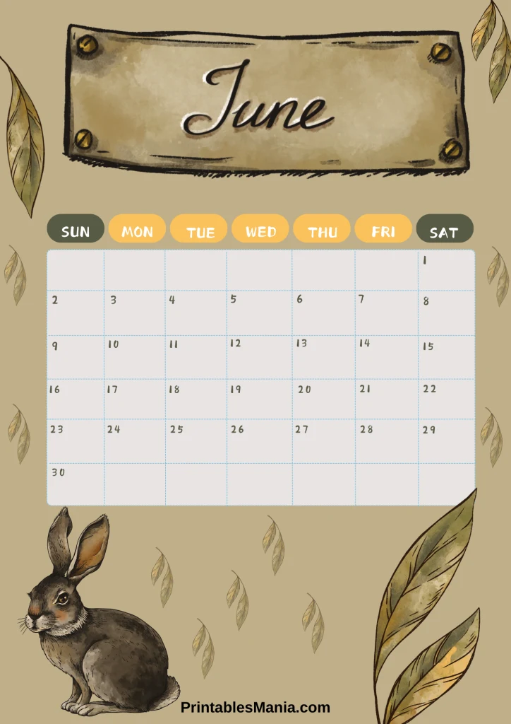 Portrait June 2024 Calendar