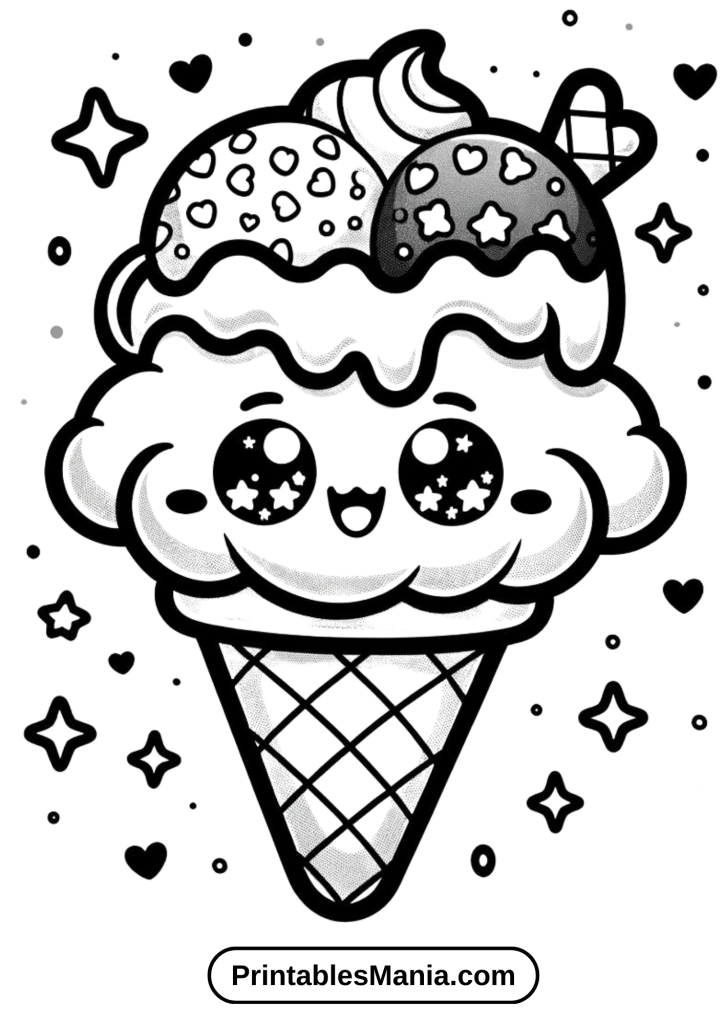 An ice cream cone with a face and arms