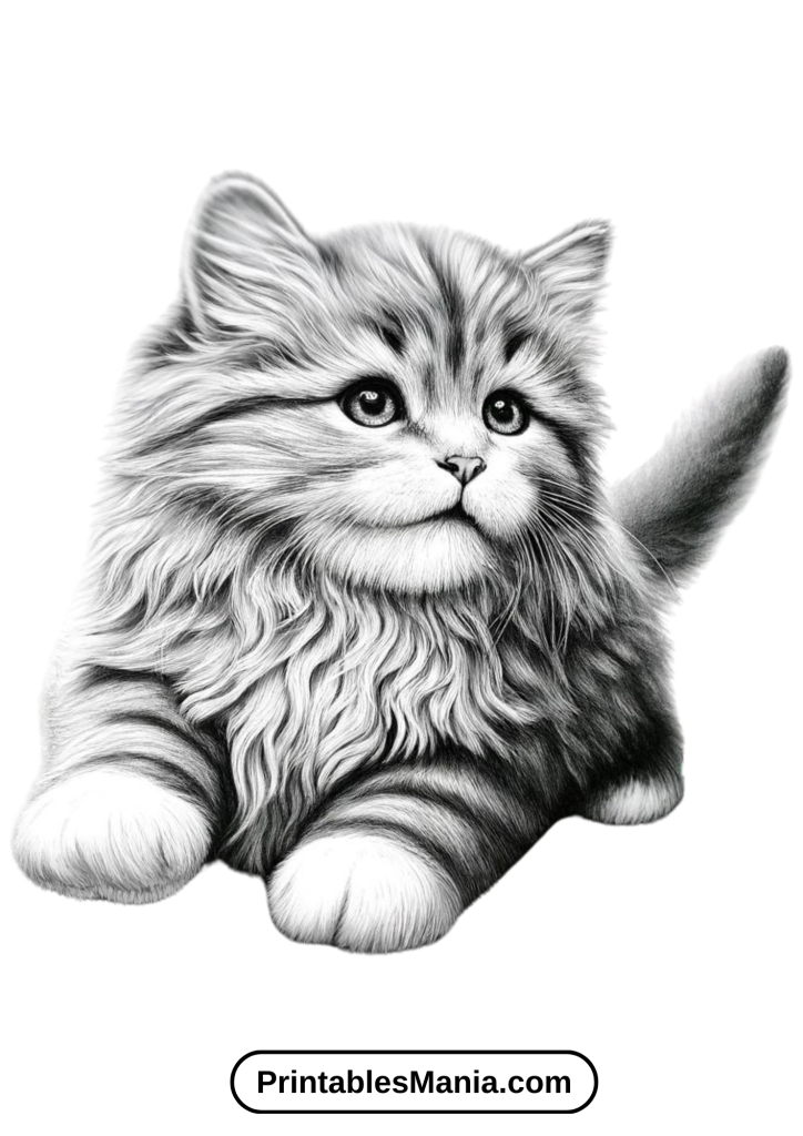 Kitten coloring pages for toddlers