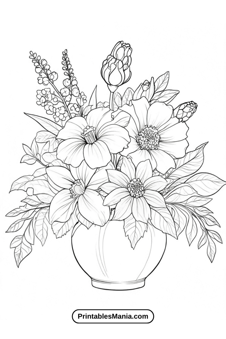 Flowers Coloring Pages Printable Printables Mania