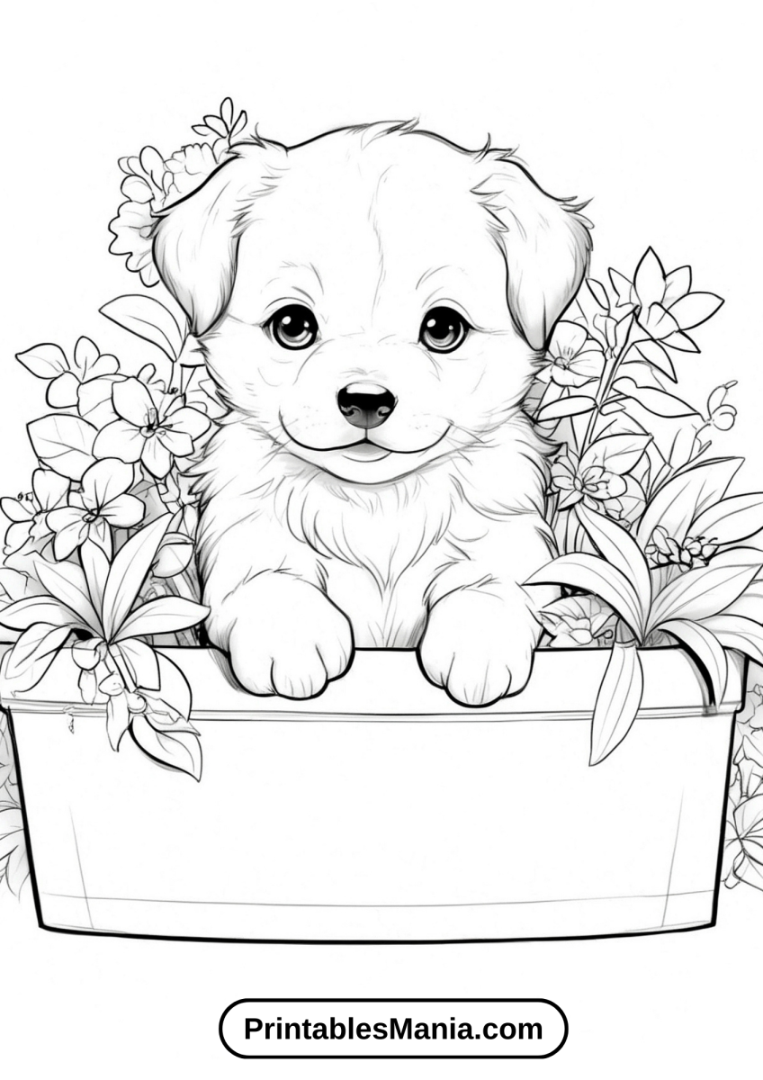 Printable Coloring Pages Of Puppies