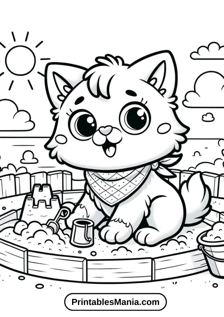 Kitten coloring pages for kindergarten