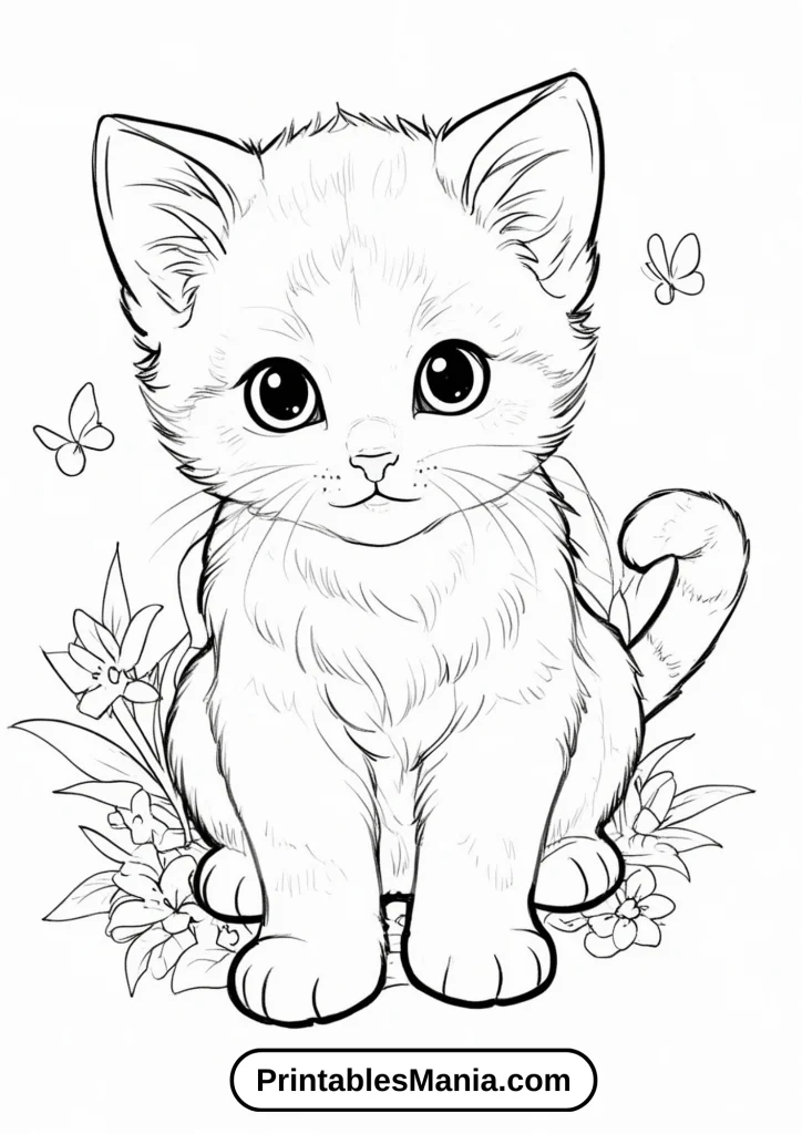 Kitten coloring pages for first grade