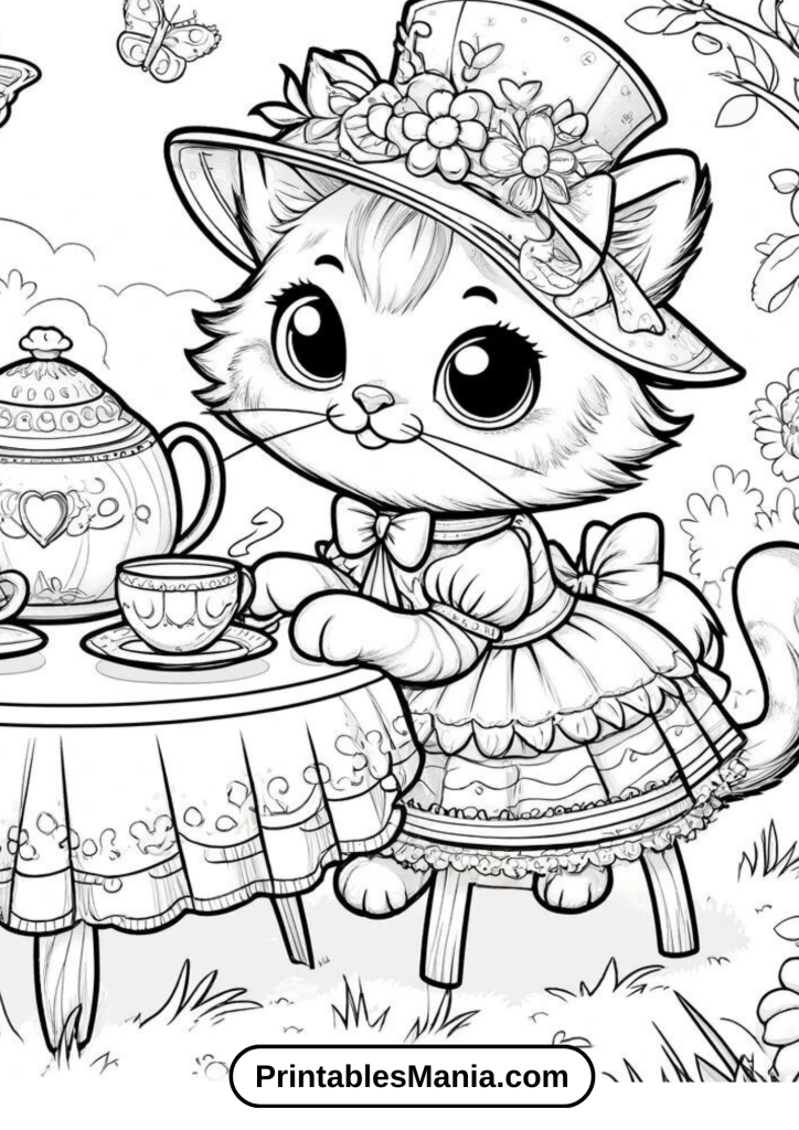 Kitten coloring pages for second grade