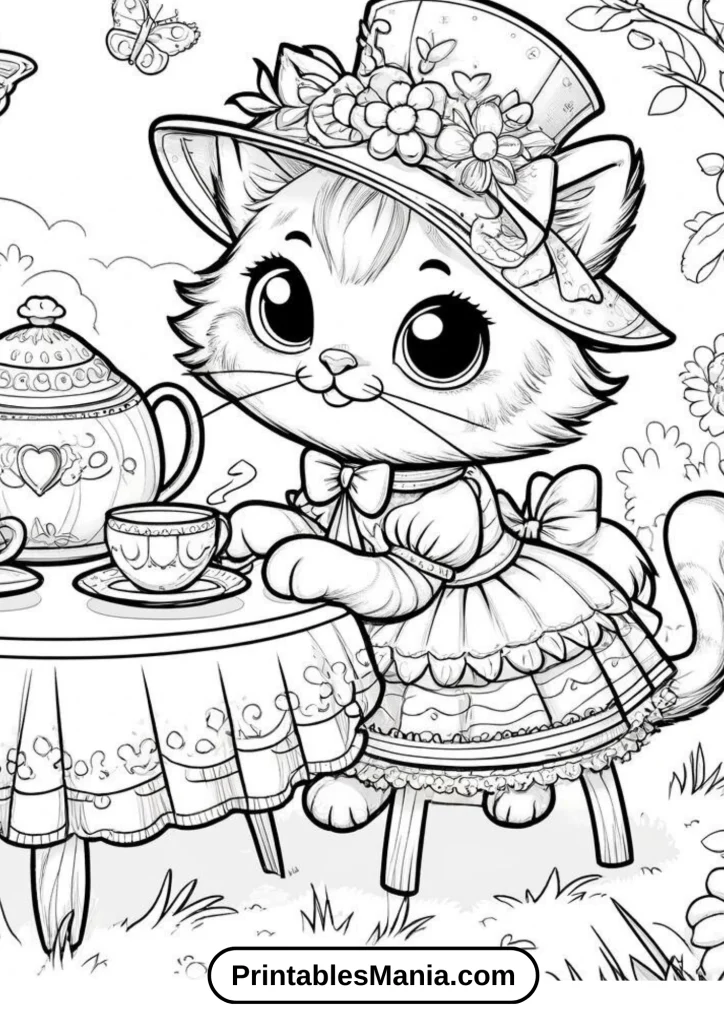 Kitten coloring pages for second grade