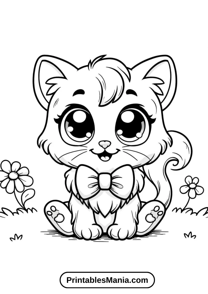 Cute kitten coloring