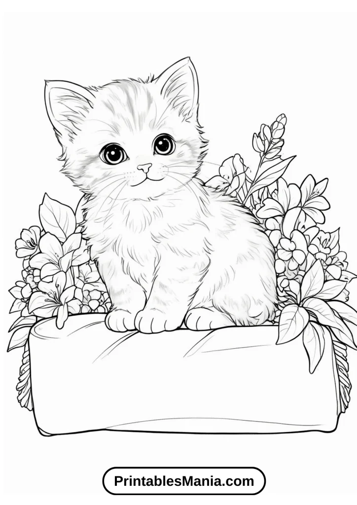 Kitten coloring pages for fourth grade