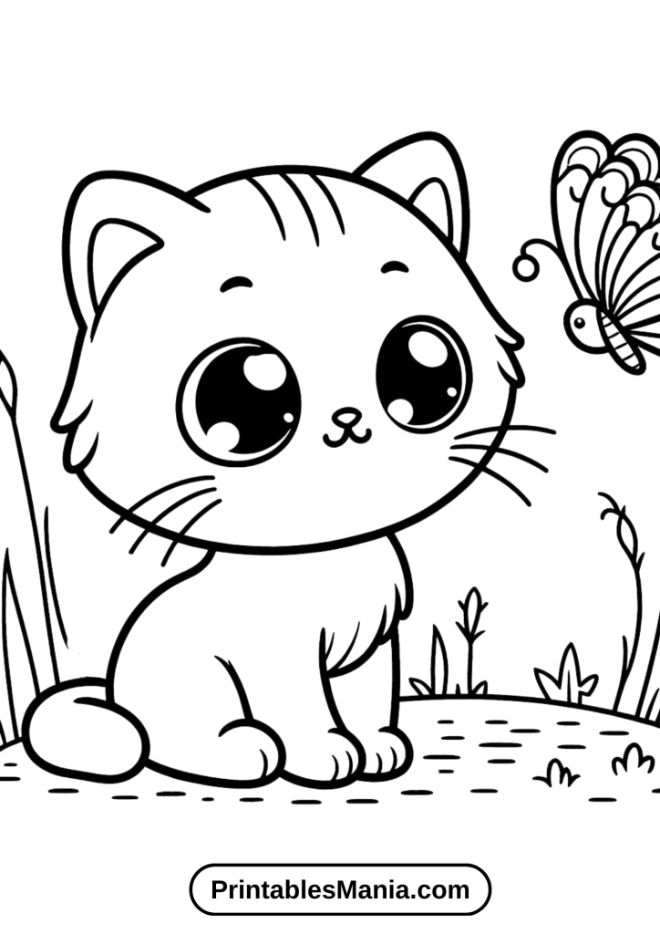 Kitten coloring pages for middle school