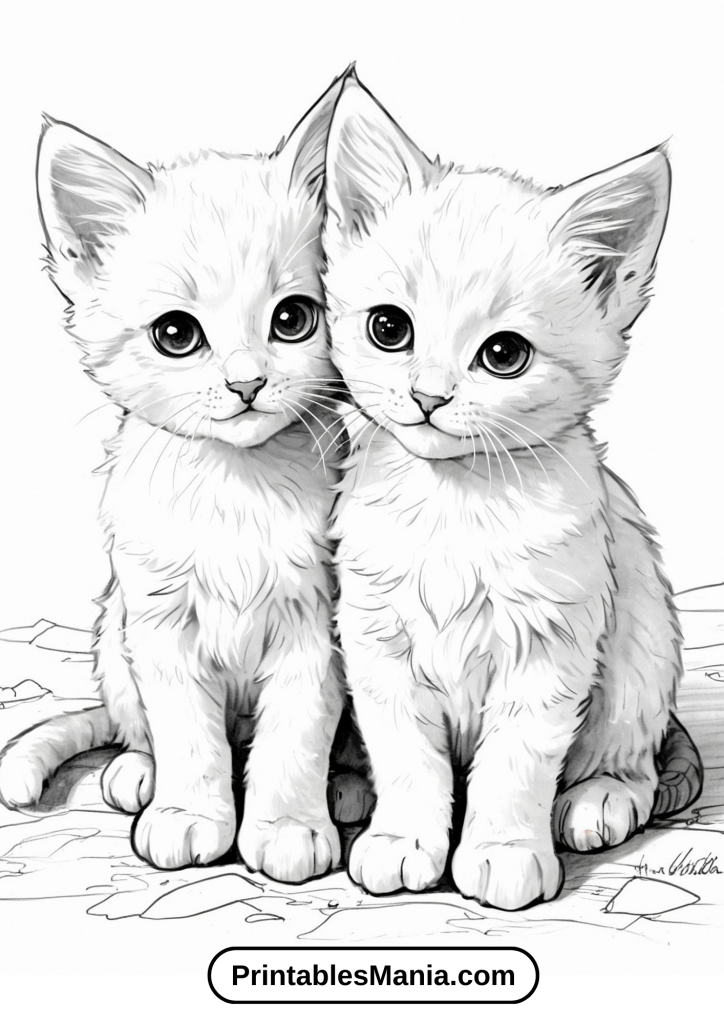 Kitten coloring pages for high school