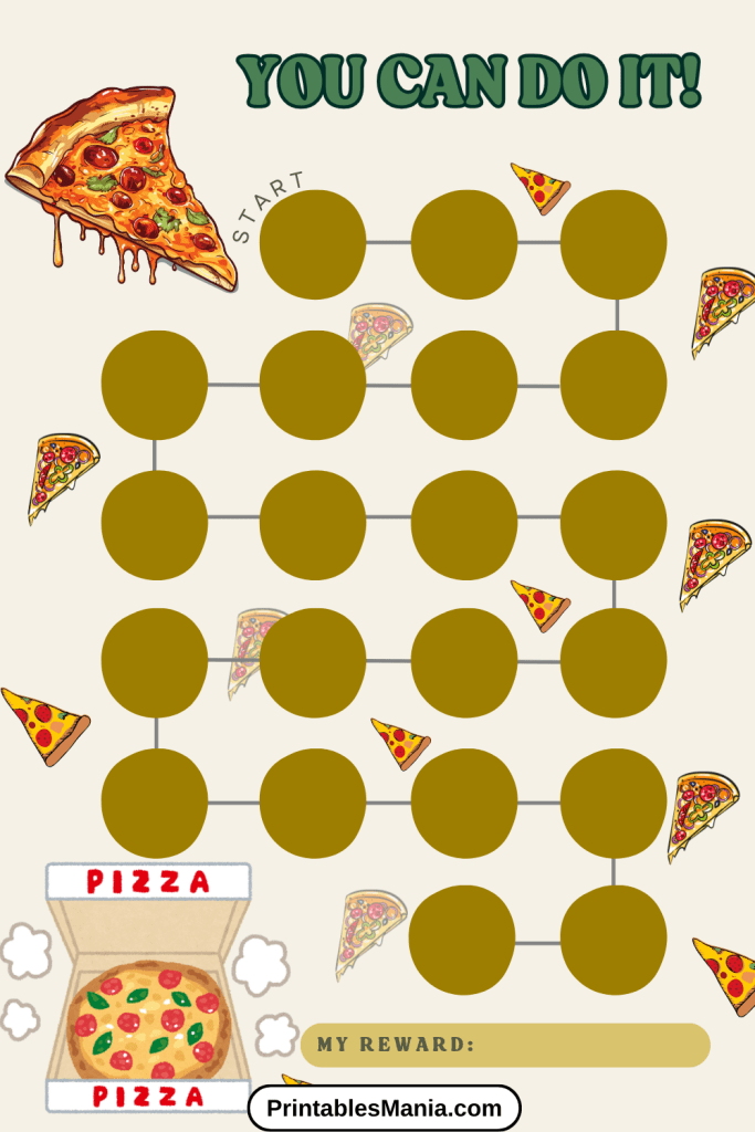 pizza reward chart printable