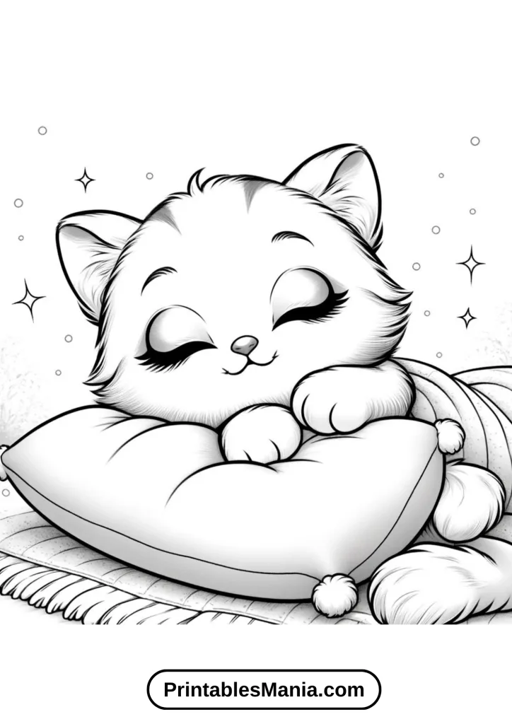 Kitten coloring pages for mindfulness