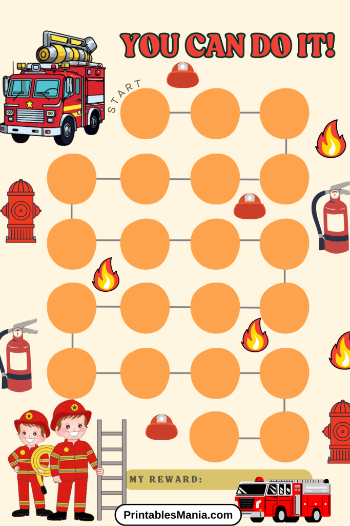 firefighter reward chart printable