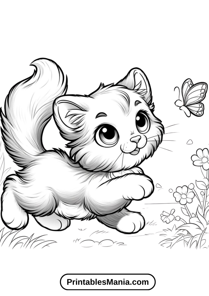 Kitten coloring pages for art therapy