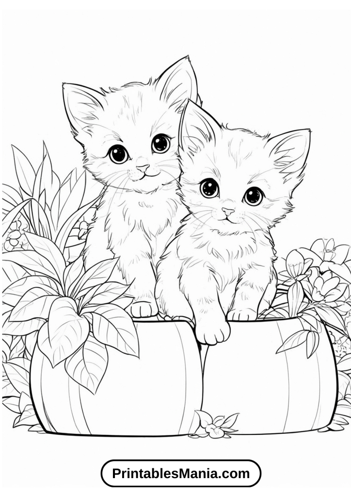 Kitten coloring pages for animal lovers