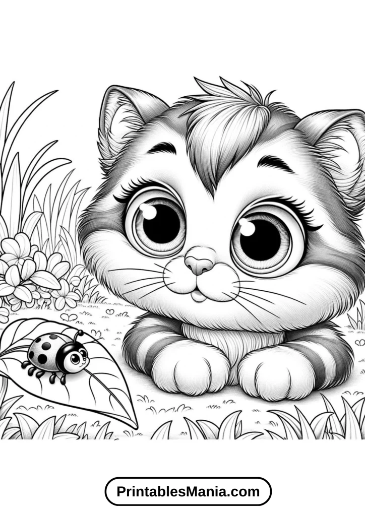 Kitten coloring pages for cat lovers