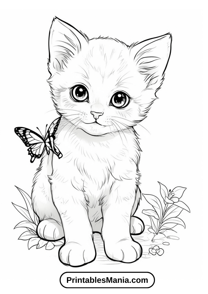 Kitten coloring pages for pet lovers