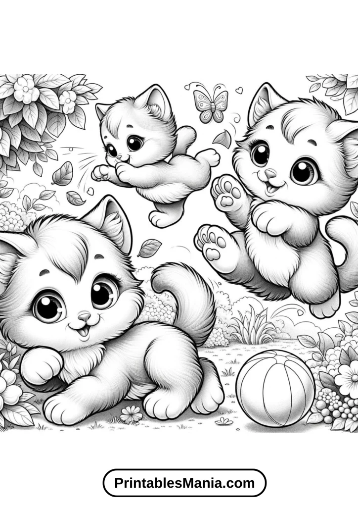 Kitten coloring pages for advanced