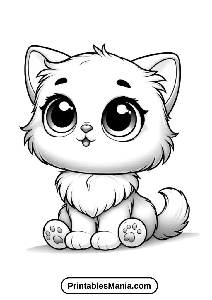 Kitten coloring pages for experts