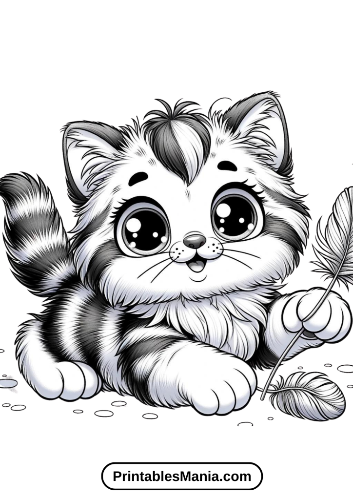 Kitten coloring pages for all levels