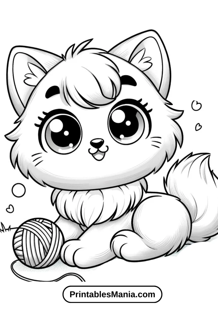 Kitten coloring sheet