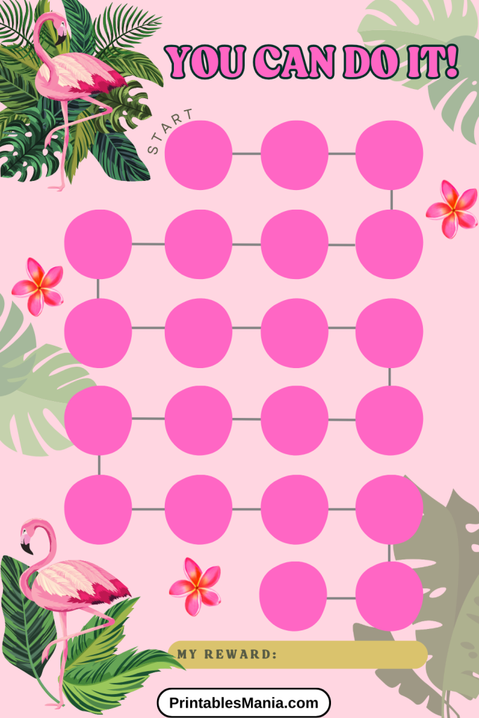 pink reward chart printable