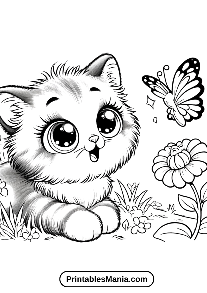 Kitten coloring pages for all ages