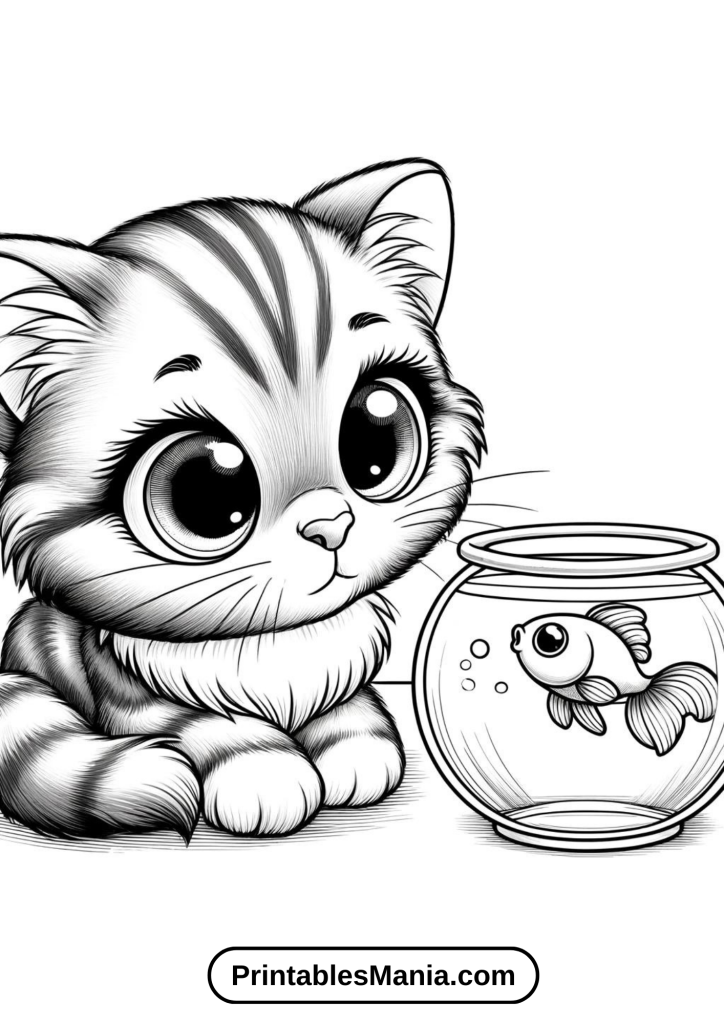 Kitten coloring pages for boys