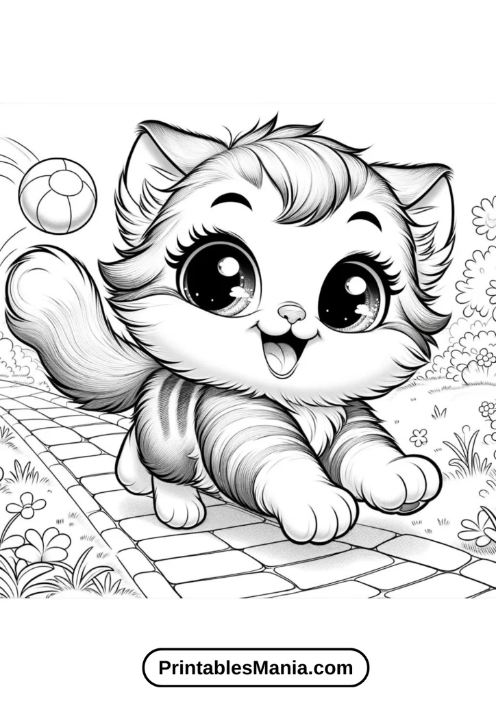 Kitten coloring pages for kids