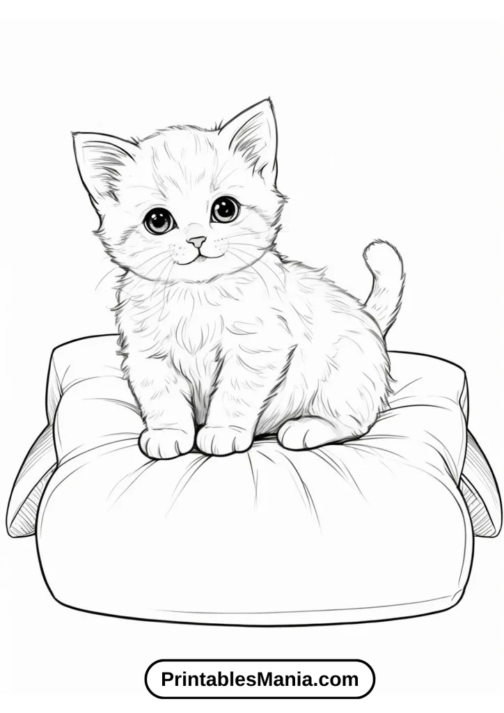 Kitten coloring pages for adults