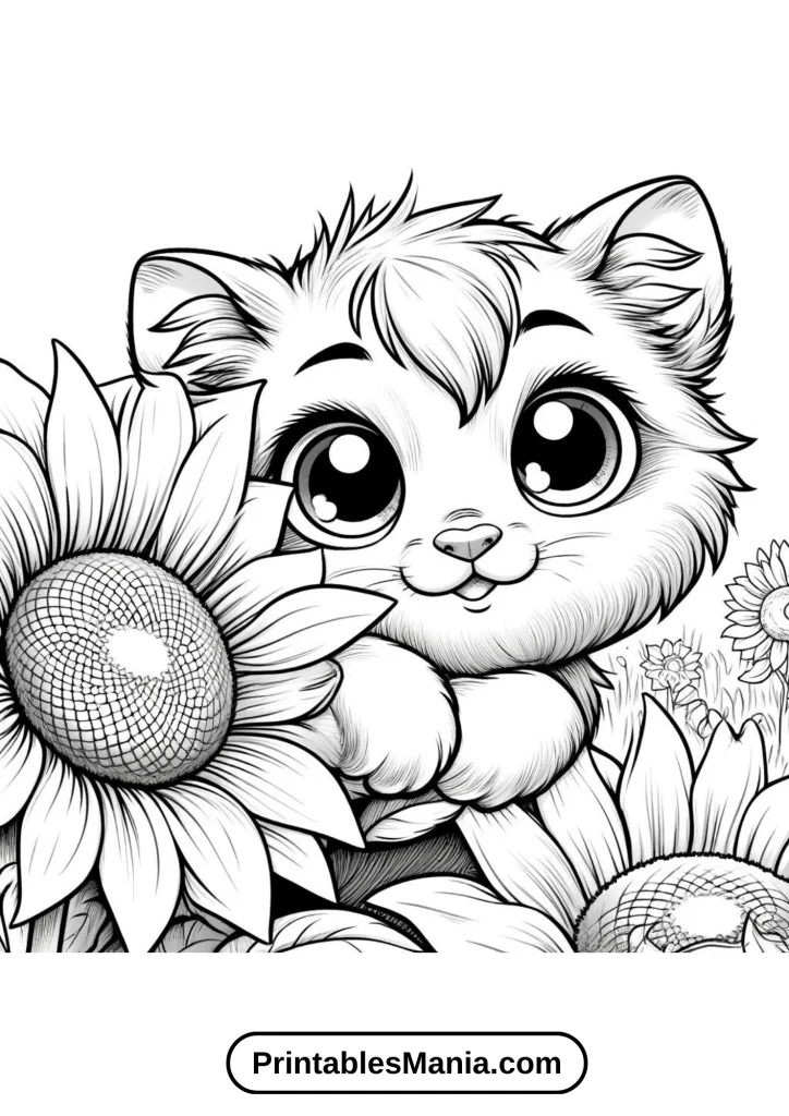 Kitten coloring pages for seniors