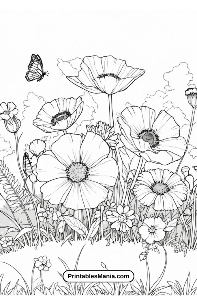 Preschool Flower Coloring Pages