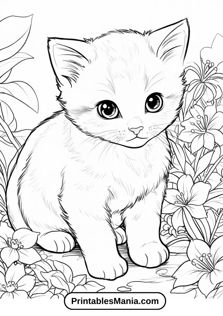 Kitten coloring pages for everyone