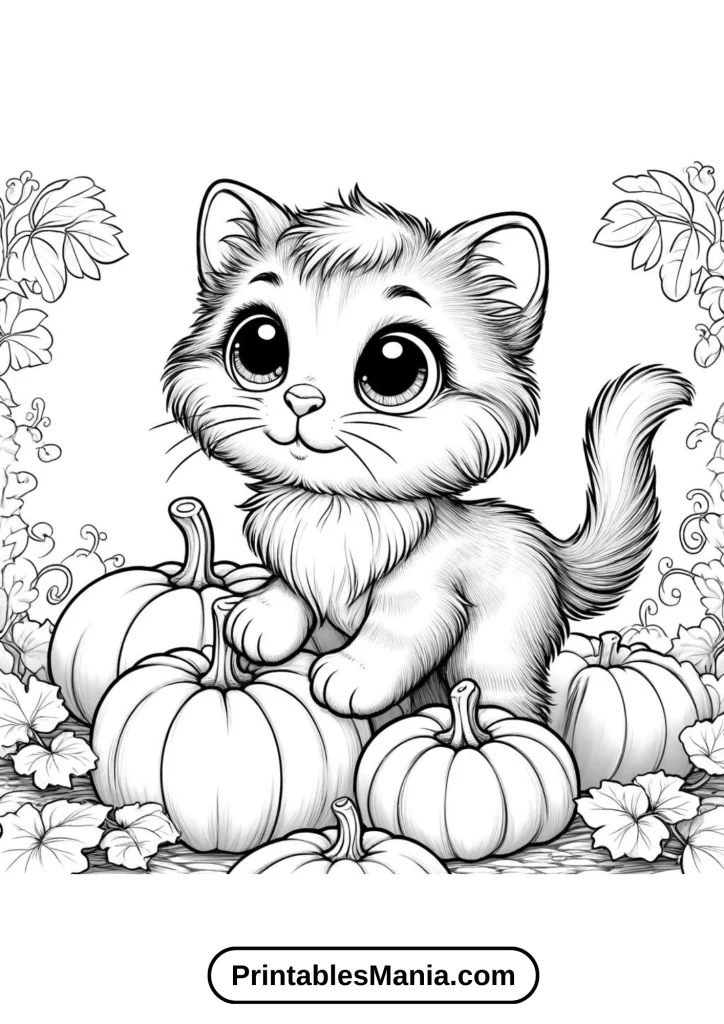 Kitten coloring pages for family