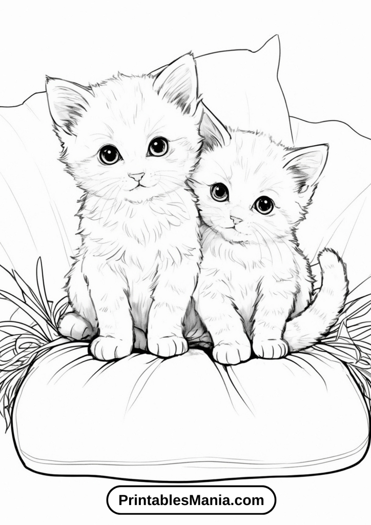 Kitten coloring pages for friends