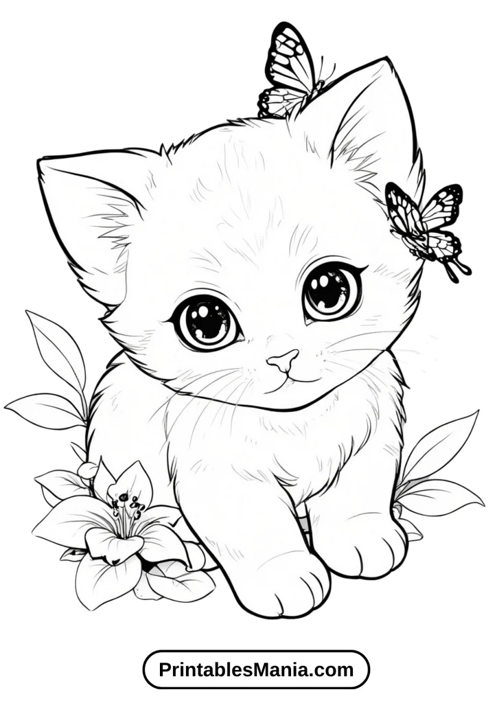 Kitten coloring printable