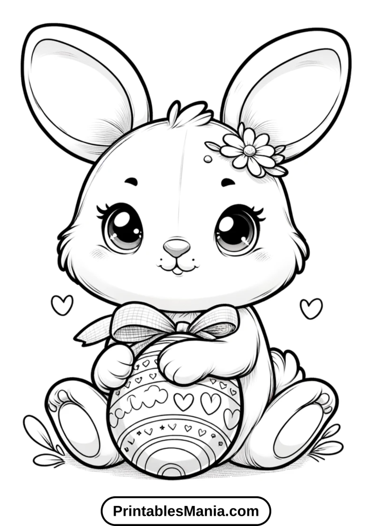 Cute Easter Bunny Coloring Pages