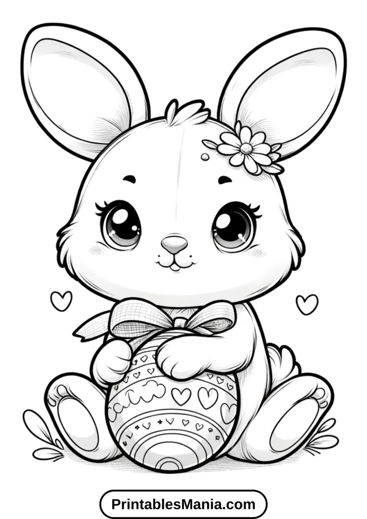 Cute Easter Bunny Coloring Pages