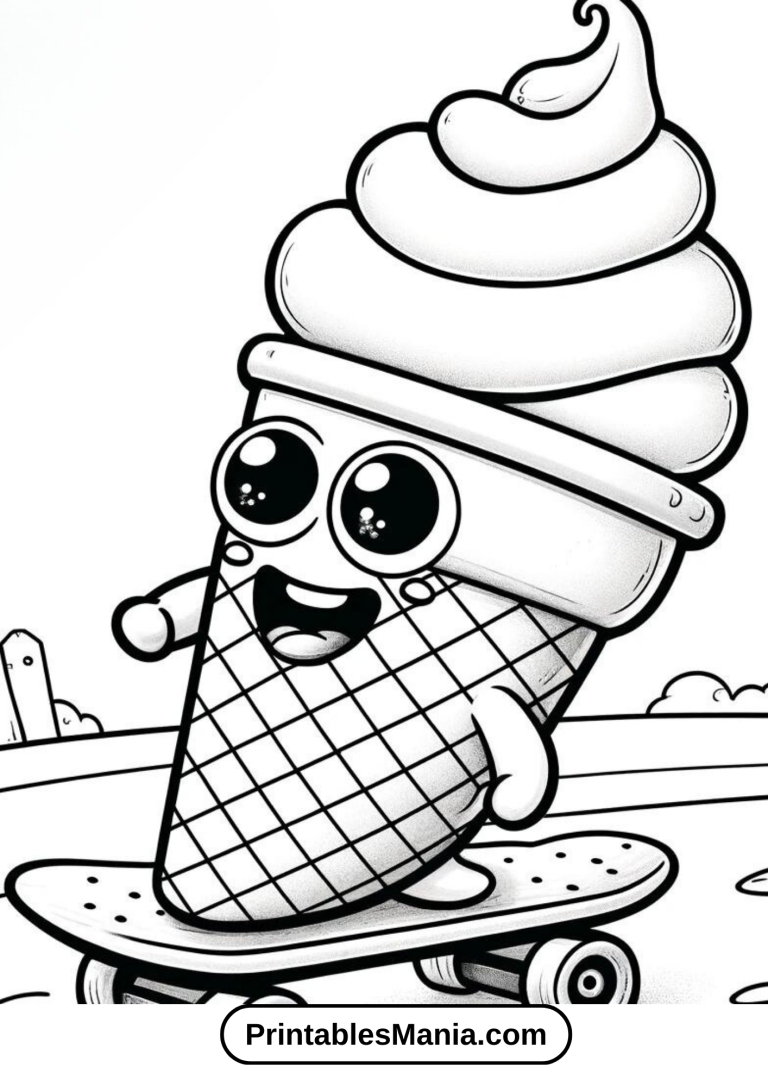 Ice Cream Coloring Pages (PDF) - Printables Mania
