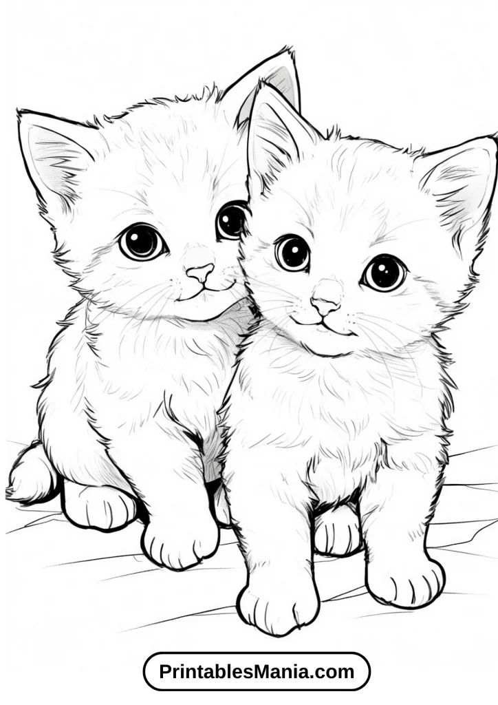 Kitten coloring pages for parties