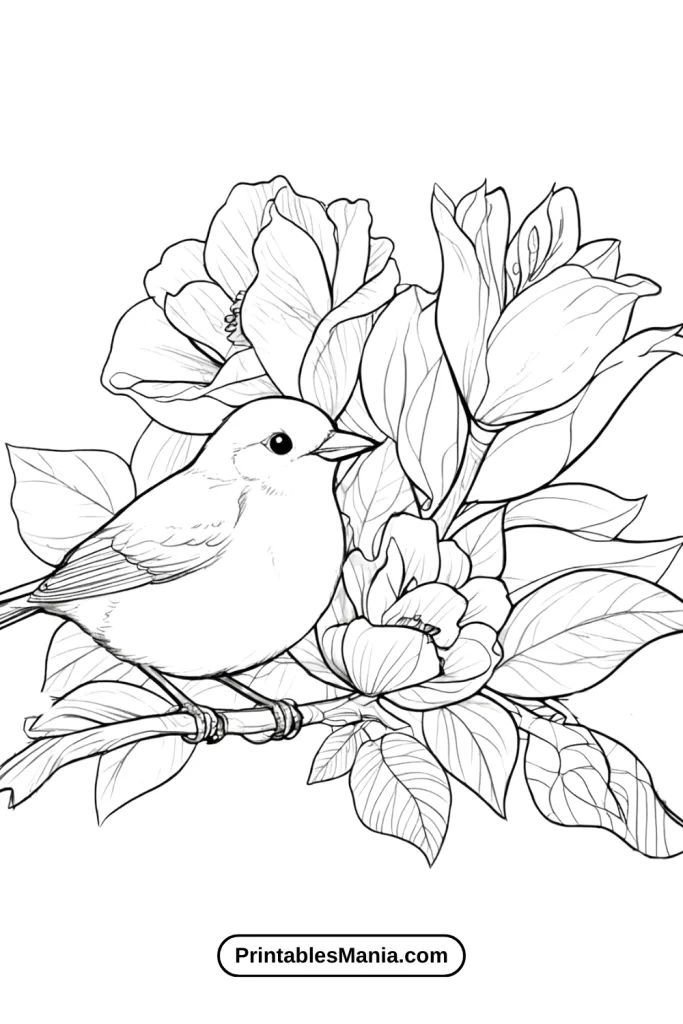 Flower Silhouette Coloring Pages