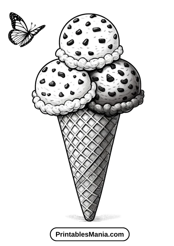 An ice cream cone flying a kite made of sprinkles