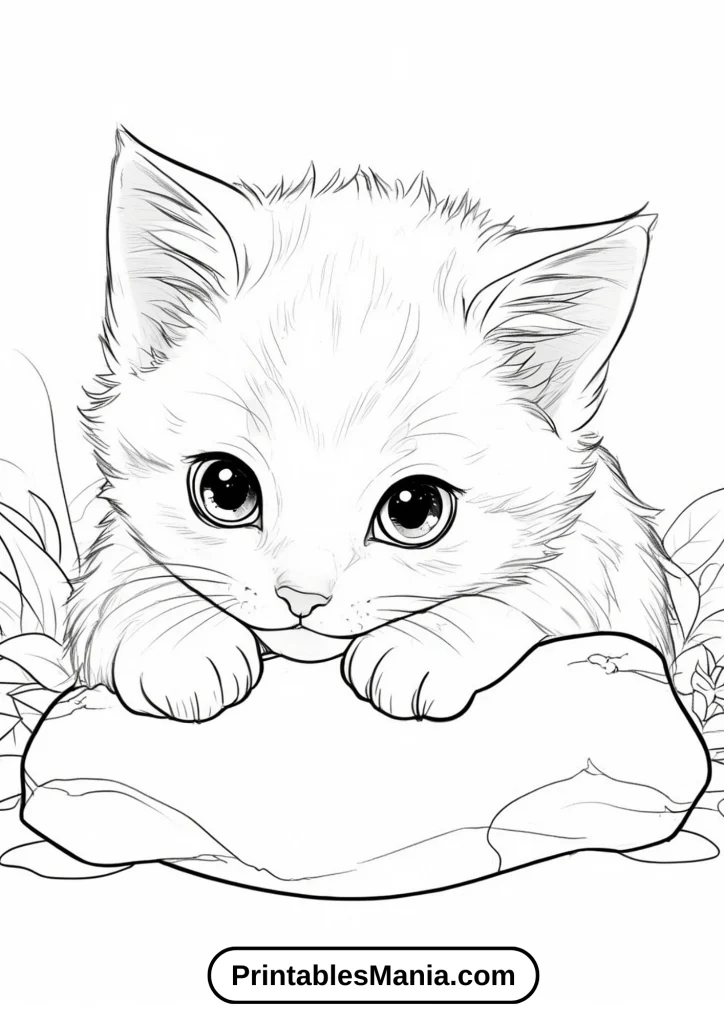 Kitten coloring pages for summer