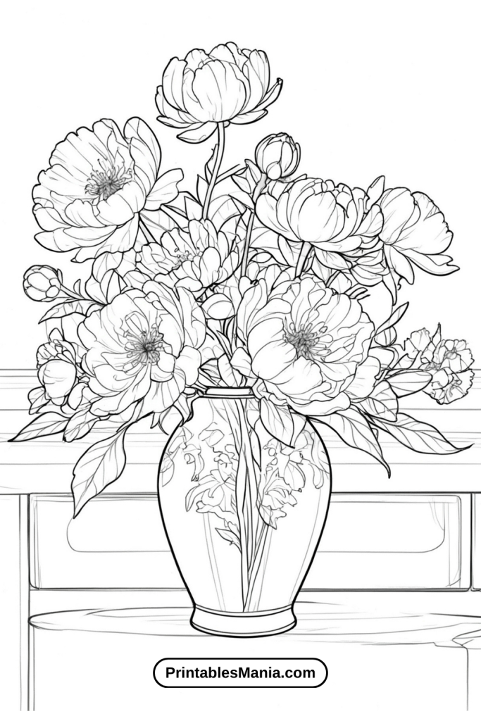 Flower Arrangement Coloring Pages