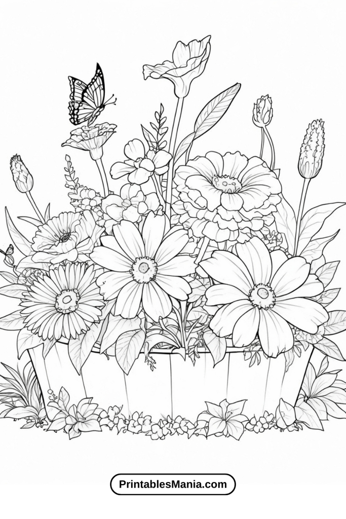 Floral Alphabet Coloring Book