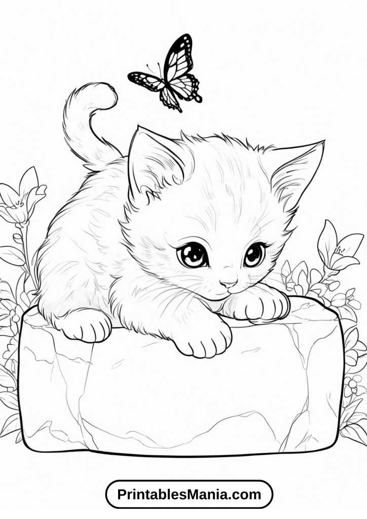 Kitten coloring pages for birthdays