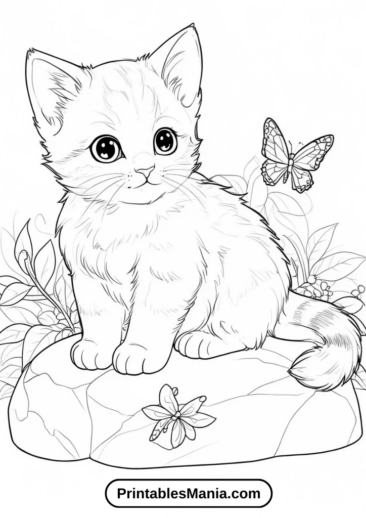 Kitten coloring pages for anniversaries