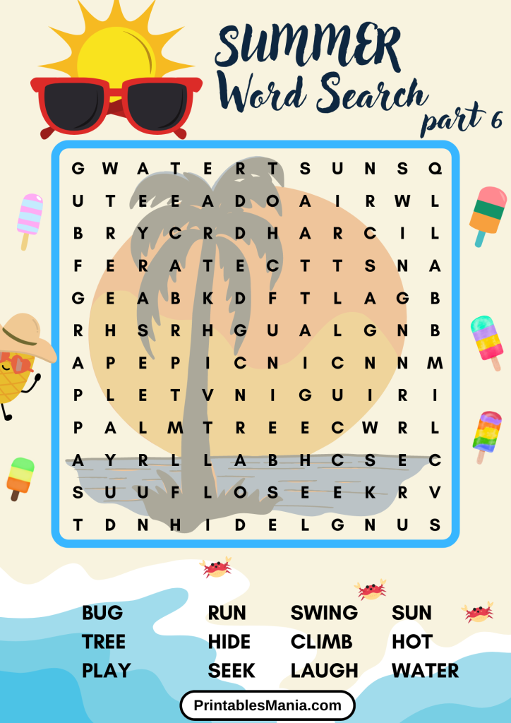 Beach word search